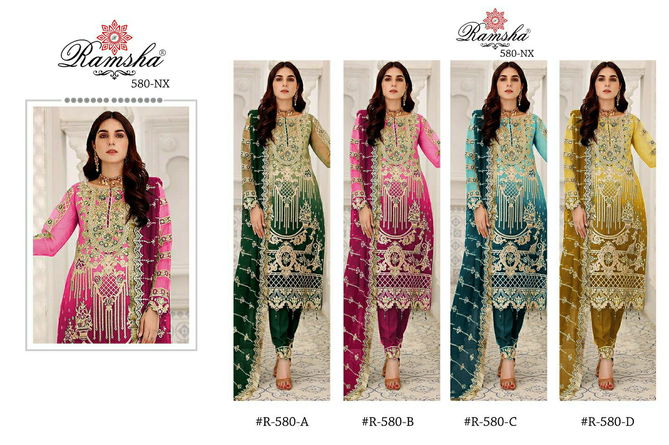 R 580 nx By Ramsha Pakistani Salwar Suits Catalog 